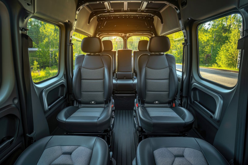 Intérieur d'un minibus 9 places